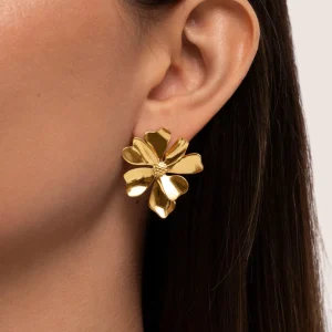 Best SINGULARU Pendientes Flower Spring Baño Oro