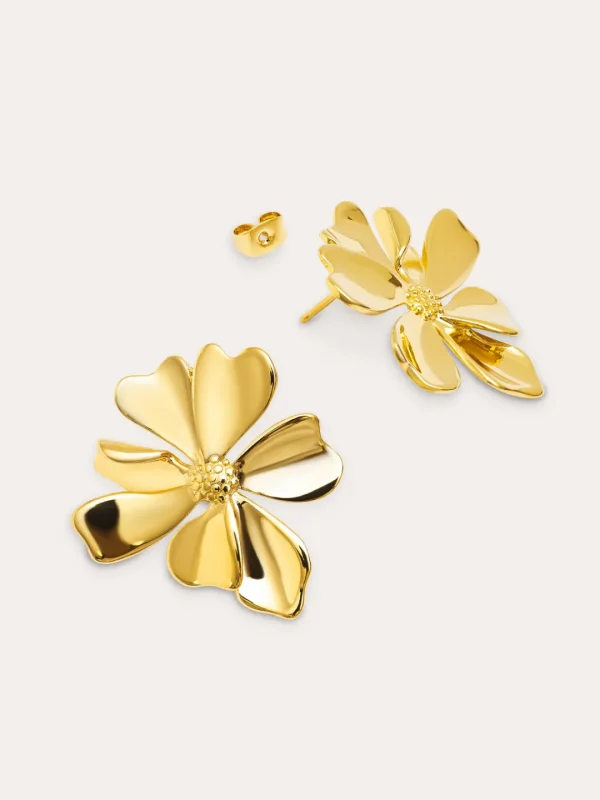 Best SINGULARU Pendientes Flower Spring Baño Oro