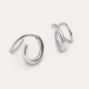 Outlet SINGULARU Pendientes Gota Spiral Plata