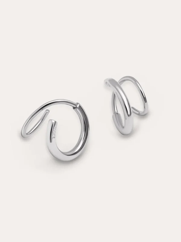 Outlet SINGULARU Pendientes Gota Spiral Plata