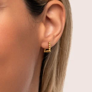 Fashion SINGULARU Pendientes Mila Dots Acero Baño Oro