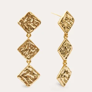 Fashion SINGULARU Pendientes Rhomb Baño Oro