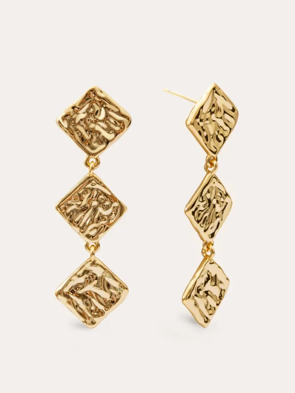 Fashion SINGULARU Pendientes Rhomb Baño Oro