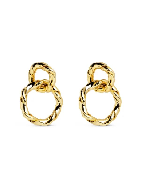 New SINGULARU Pendientes Sister Twine Baño Oro