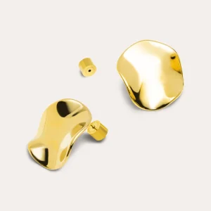 Sale SINGULARU Pendientes Waves Acero Baño Oro