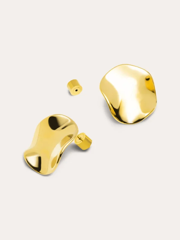 Sale SINGULARU Pendientes Waves Acero Baño Oro