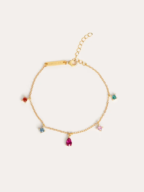 Outlet SINGULARU Pulsera Cascade Colors Plata Baño Oro