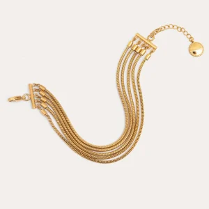 Online SINGULARU Pulsera Cleopatra Acero Baño Oro