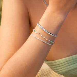 Online SINGULARU Pulsera Crystals Colors Plata