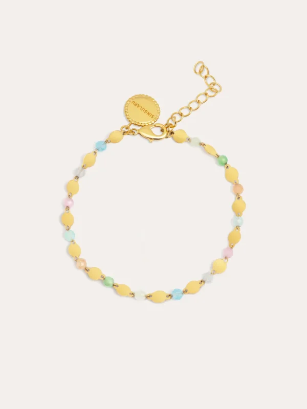 Clearance SINGULARU Pulsera Crystals Solar Acero Baño Oro