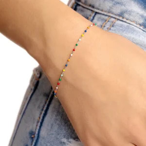 Clearance SINGULARU Pulsera Dots Colors Enamel Plata