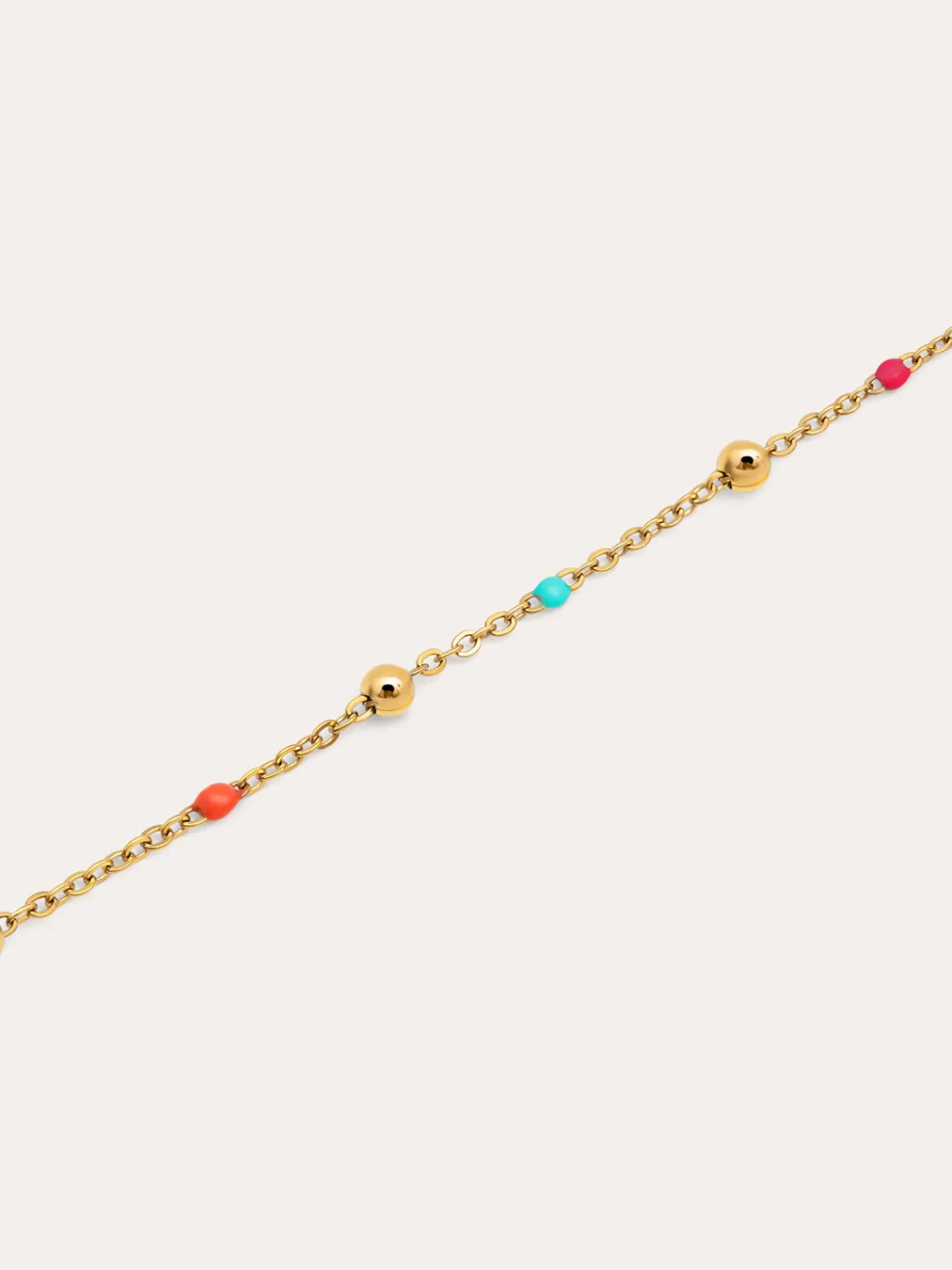 Hot SINGULARU Pulsera Dots L Colors Enamel Acero Baño Oro