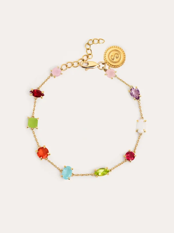 Hot SINGULARU Pulsera Drop Orquidea Baño Oro