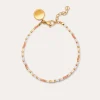 Outlet SINGULARU Pulsera Floral Colors Acero Baño Oro