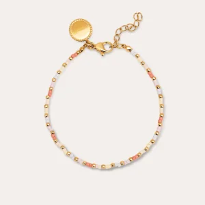 Outlet SINGULARU Pulsera Floral Colors Acero Baño Oro