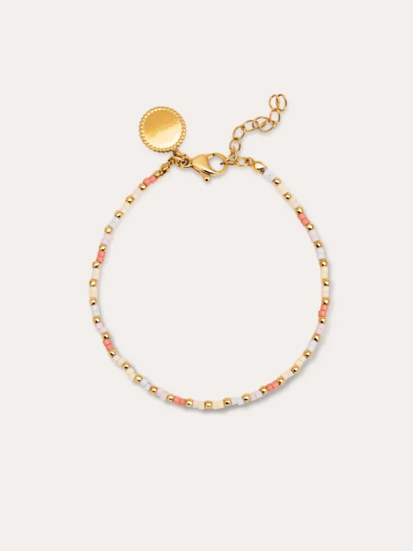 Outlet SINGULARU Pulsera Floral Colors Acero Baño Oro
