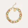 Outlet SINGULARU Pulsera Link Rainbow Enamel Baño Oro