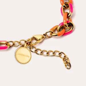 Online SINGULARU Pulsera Link Tropical Acero Baño Oro