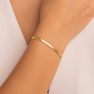 Fashion SINGULARU Pulsera Lisse S Acero Baño Oro