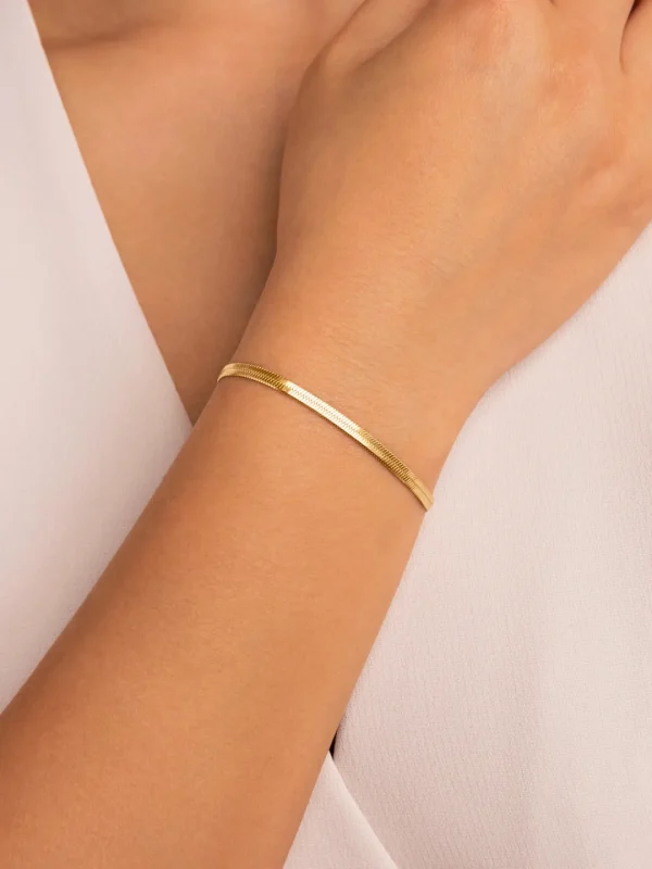 Fashion SINGULARU Pulsera Lisse S Acero Baño Oro