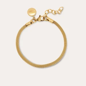 Fashion SINGULARU Pulsera Mara Acero Baño Oro