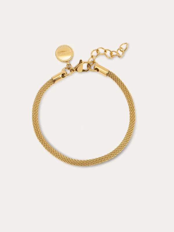 Fashion SINGULARU Pulsera Mara Acero Baño Oro