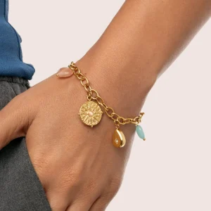 Best SINGULARU Pulsera Multicharms Soleil Acero Baño Oro