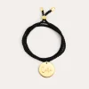 New SINGULARU Pulsera Personalizada Dream Negra Plata Baño Oro