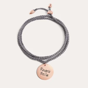 Fashion SINGULARU Pulsera Personalizada Dream Chic Gris Oscuro Plata Baño Oro Rosa