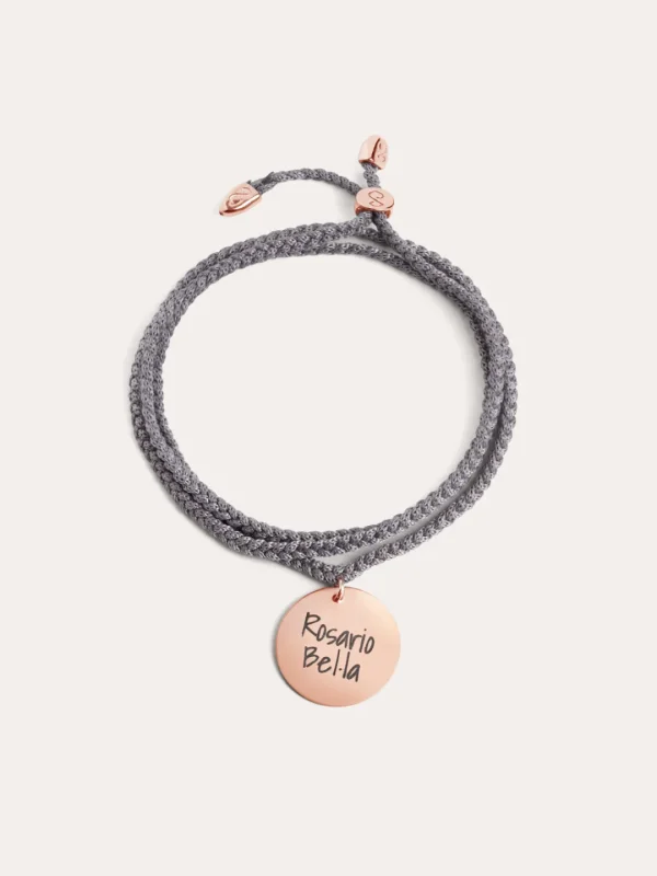 Fashion SINGULARU Pulsera Personalizada Dream Chic Gris Oscuro Plata Baño Oro Rosa