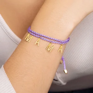 Online SINGULARU Pulsera Personalizada Dream Lavande Letters Plata Baño Oro