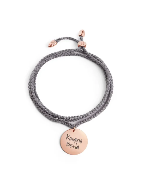 Fashion SINGULARU Pulsera Personalizada Dream Chic Gris Oscuro Plata Baño Oro Rosa