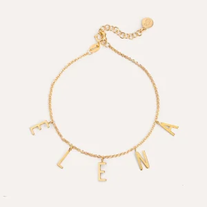 Fashion SINGULARU Pulsera Personalizada Letters Plata Baño Oro