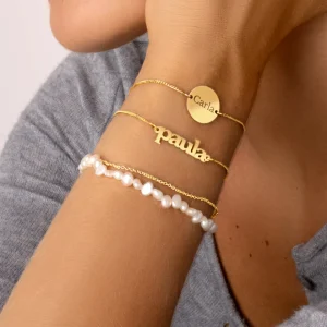 Discount SINGULARU Pulsera Personalizada Monogram Plata Baño Oro