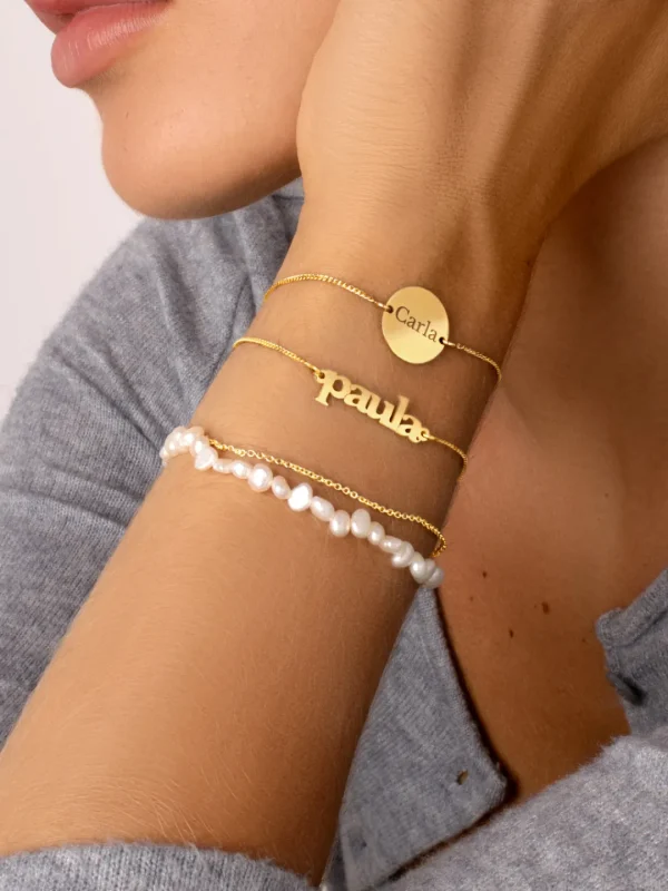Online SINGULARU Pulsera Personalizada Moon Plata Baño Oro