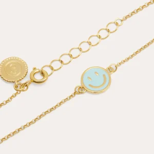 Fashion SINGULARU Pulsera Smiley Sky Enamel Baño Oro