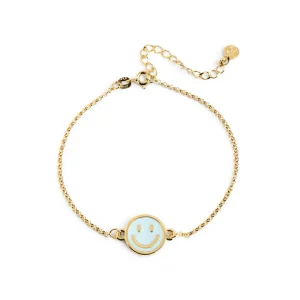 Fashion SINGULARU Pulsera Smiley Sky Enamel Baño Oro