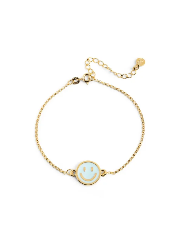 Fashion SINGULARU Pulsera Smiley Sky Enamel Baño Oro