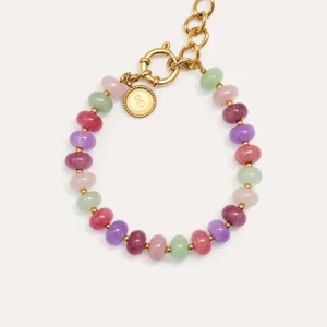 Discount SINGULARU Pulsera Spring Stones Acero Baño Oro