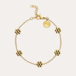 Clearance SINGULARU Pulsera Tiny Daisy Acero Baño Oro