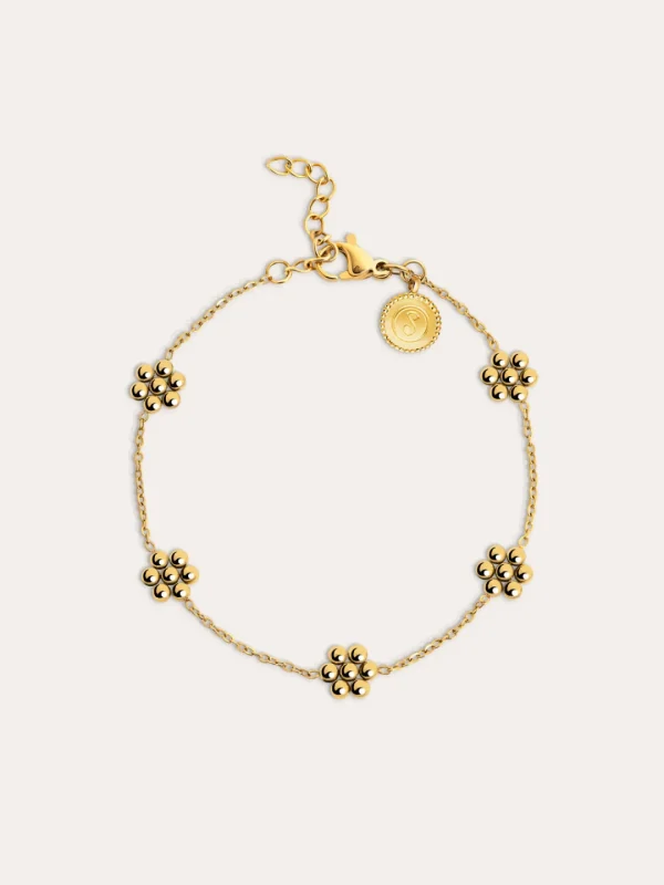 Clearance SINGULARU Pulsera Tiny Daisy Acero Baño Oro