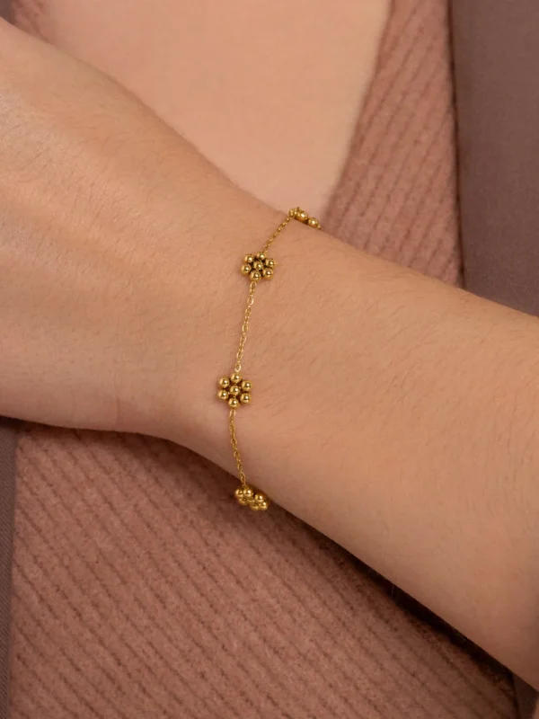 Clearance SINGULARU Pulsera Tiny Daisy Acero Baño Oro