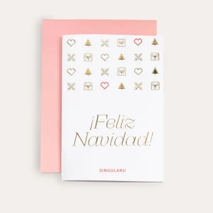 Fashion SINGULARU Tarjeta Feliz Navidad Iconos