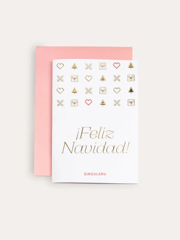 Fashion SINGULARU Tarjeta Feliz Navidad Iconos